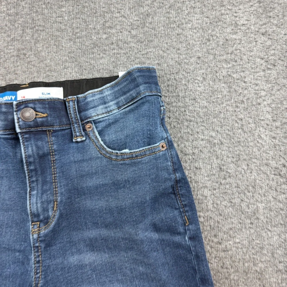 Old Navy Denim Shorts Boy's Size 14 Blue 360 Stretch Slim Built-In Tough